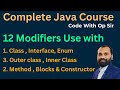 26 use of modifiers in different areas in java in hindi