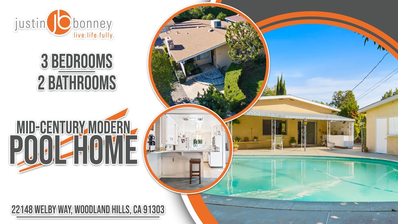 Mid-Century Modern Pool Home @ 22148 Welby Way, Woodland Hills