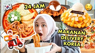 SEHARIAN MAKAN MAKANAN DELIVERY DI KOREA!  TTEOKBOKKI, CROFFLE, ES SERUT BINGSU, DLL