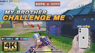 IPHONE 1160FPS😍 vs Mi10T 90FPS😱 1V1 CHALLENGE ROOM WITH BROTHER❤️TEST IN 2023#shorts#subscribe#bgmi