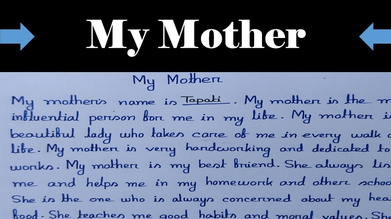 My Mother Essaymy Mother Paragraphmy Mother Essay In English Youtube