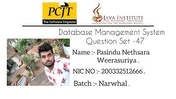 Question Set 47 | Database Management System | Java Institute