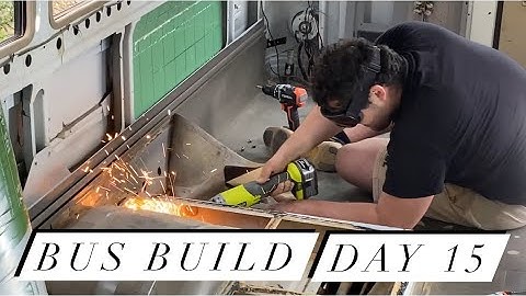 Day 15 of converting our Mitsubishi Rosa bus into a home! Removing the wheel box!