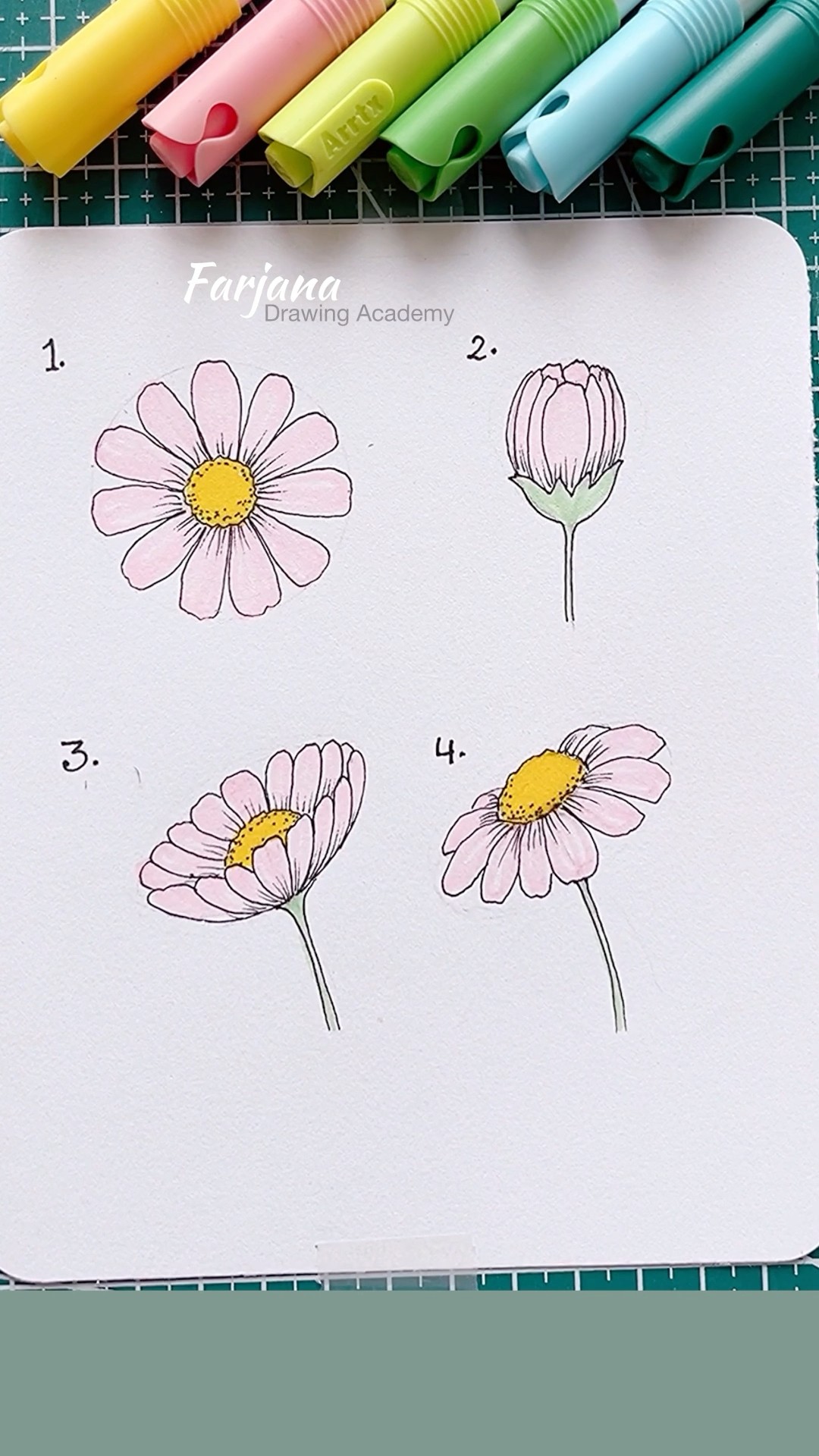 Drawing techniques || How to draw ￼flower #drawing #art #shorts