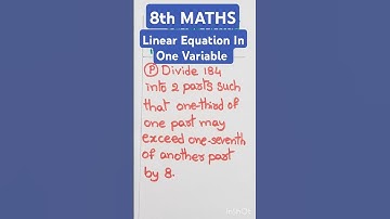Divide 184 into 2 parts such that 1/3rd of one part