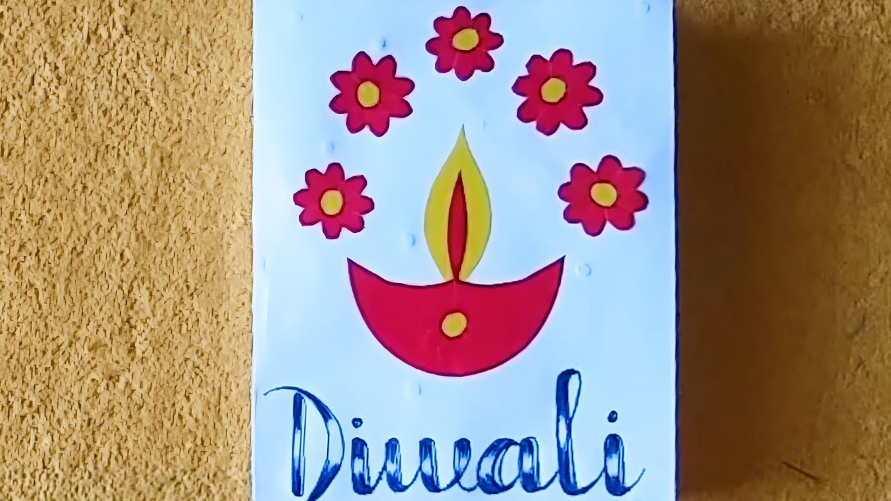 easy diwali card  making craft // how to make diwali greeting card at home 