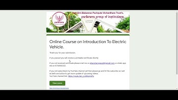 E-QUIZ- Online Course on "Introduction To Electric Vehicle." ||Quiz|| ||Online|| ||ONLINEQUIZ ||