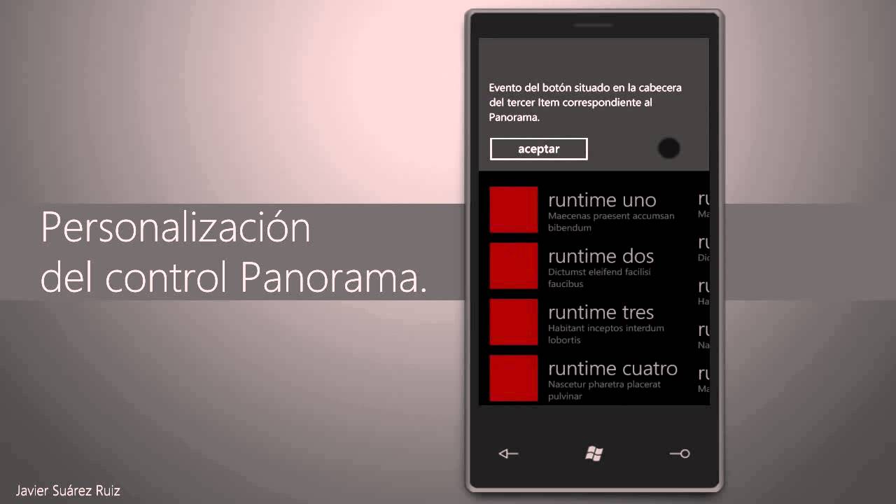 Personalización del control Panorama - Windows Phone - YouTube