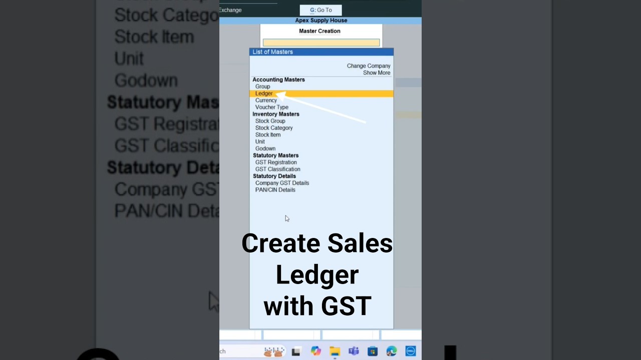 Create Sales Ledger