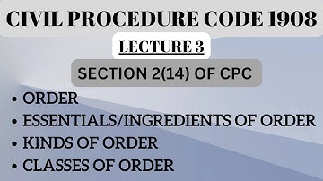 ORDER UNDER SEC 2(14) OF CPC | #cpclectures #codeofcivilprocedure1908