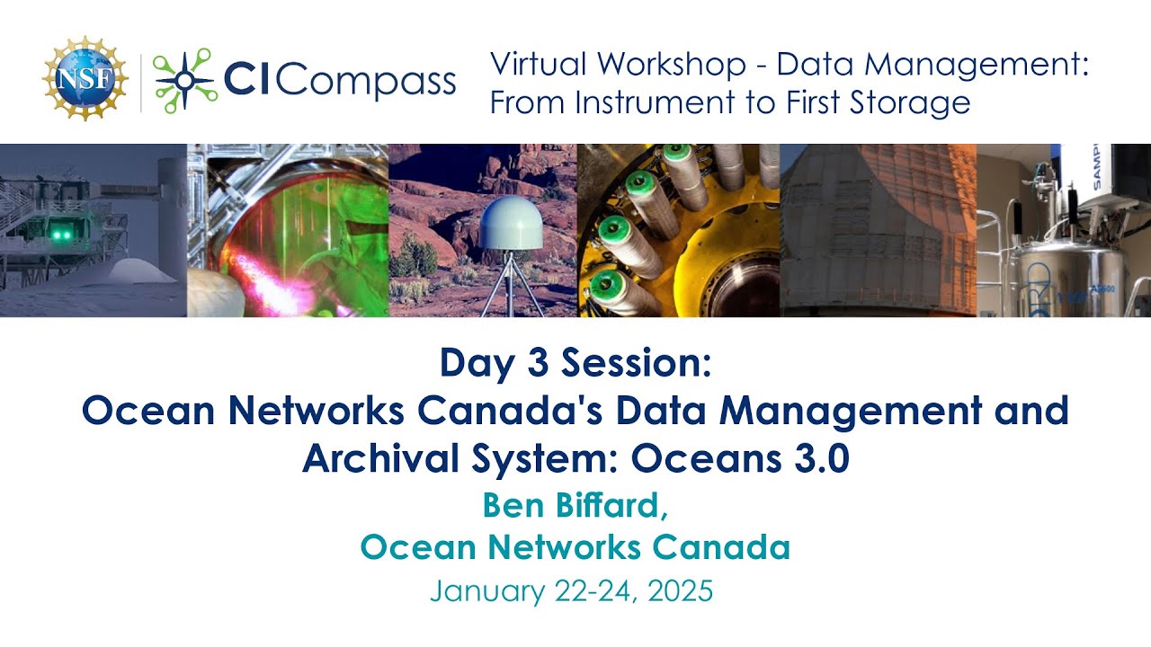 Day 3 - Data Management: From Instrument to First Storage - Ocean Networks Canada: Oceans 3.0