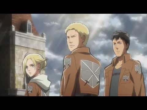 Attack On Titan Ep 8 Scene Jean leads soldiers to HQ [HD]