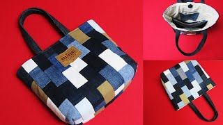 DIY자투리 원단을 활용한 '칸막이 토트백'/ The scraps can be a 'cute tote bag'