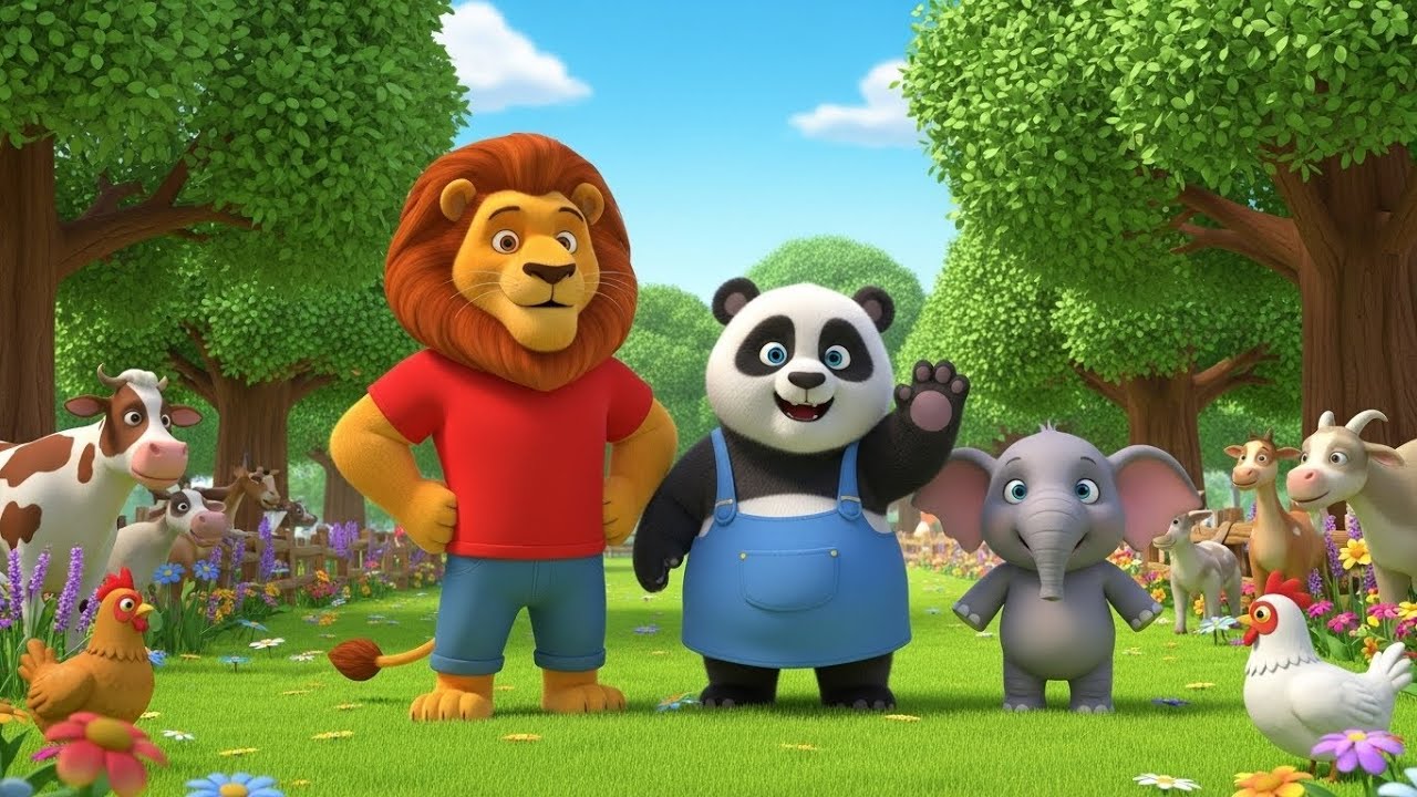 Lion & Panda Rescue a Lost Baby Elephant | Brave Farm Adventure