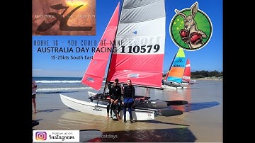 HOBIE CAT DAYS- Hobie 16 Australia Day Racing 15-20knts (Sailing to Learn To Fly by the Foofighters)