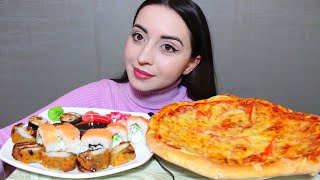 РОЛЛЫ VS ПИЦЦА / ЧТО ВКУСНЕЕ? MUKBANG asmr Ayka Emilly