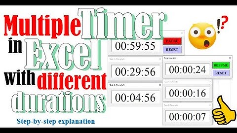 Excel VBA - Multiple timer in Excel with pause, resume and reset buttons
