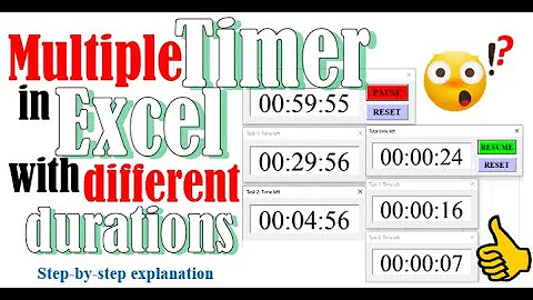 Excel VBA - Multiple timer in Excel with pause, resume and reset buttons