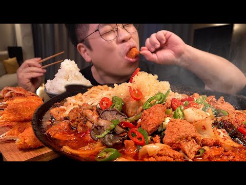 국물닭갈비 먹방 묵은파김치 넣어 깊고 깔끔 날치알은 재미 레전드 먹방 <strong>Dak</strong> <strong>galbi</strong> mukbang Legend koreanfood eatingshow asmr