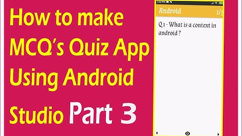 How to make Simple Quiz App Part 3 using Android Studio | Android App Development video#33