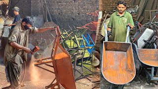 Easily Local Factory mades 100 Of Wheelbarrows in few minutes | Making Wheelbarrows in Factory…..