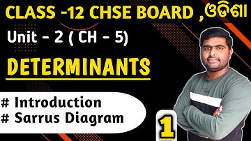 Determinants class 12 in odia || What is sarrus diagram ? || chapter 5 || chse odisha ||