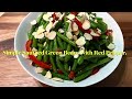 Simple sauted green beans with red pepper