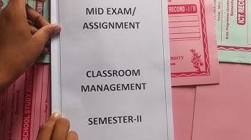 Activity record // Mid assignment //Classroom management //2nd semester//Andhra b.ed