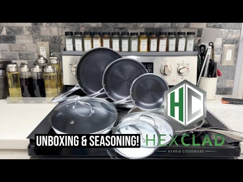 Unboxing HexClad 7-Piece Hybrid Stainless Steel Cookware Set with Lids and  Wok 