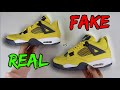 REAL VS FAKE! NIKE JORDAN 4 LIGHTNING TOUR YELLOW COMPARISON!