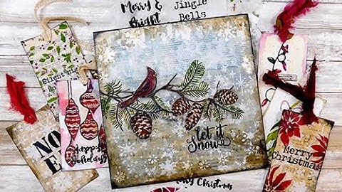 How I layer deli paper with stencils to get creative and some winter projects Part 1