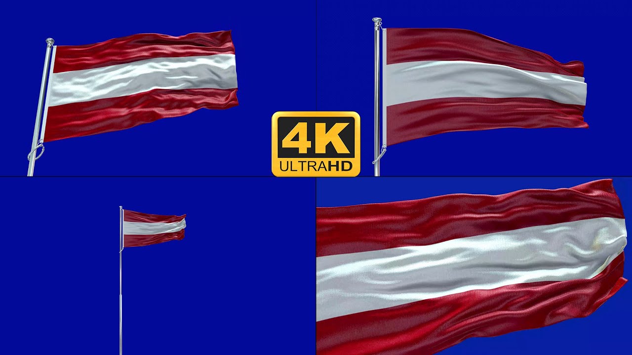 Austria flag green screen 4k