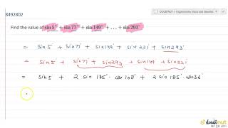 Find the value of `sin5^@+sin77^@+sin149^@+…+sin293^@`