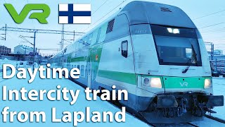 Finnish daytime Intercity train from Lapland to Tampere and Helsinki