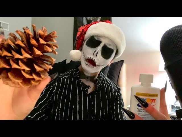 ASMR~ Doing your makeup with the wrong props (PERSONAL ATTENTION from Jack Skellington) 💀🎄