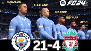 WHAT HAPPEN IF MESSI, RONALDO, MBAPPE, NEYMAR, PLAY TOGETHER ON MANCHESTER CITY VS LIVERPOOL