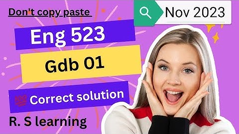 Eng523 Gdb 1 🥀solution nov2023🥀correct solution 🥀virtual university 🥀