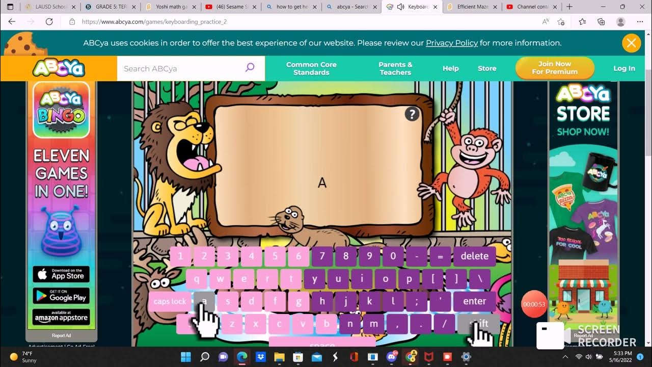 ABCya Keyboard Zoo 2 Keyboard Practice 2 YouTube