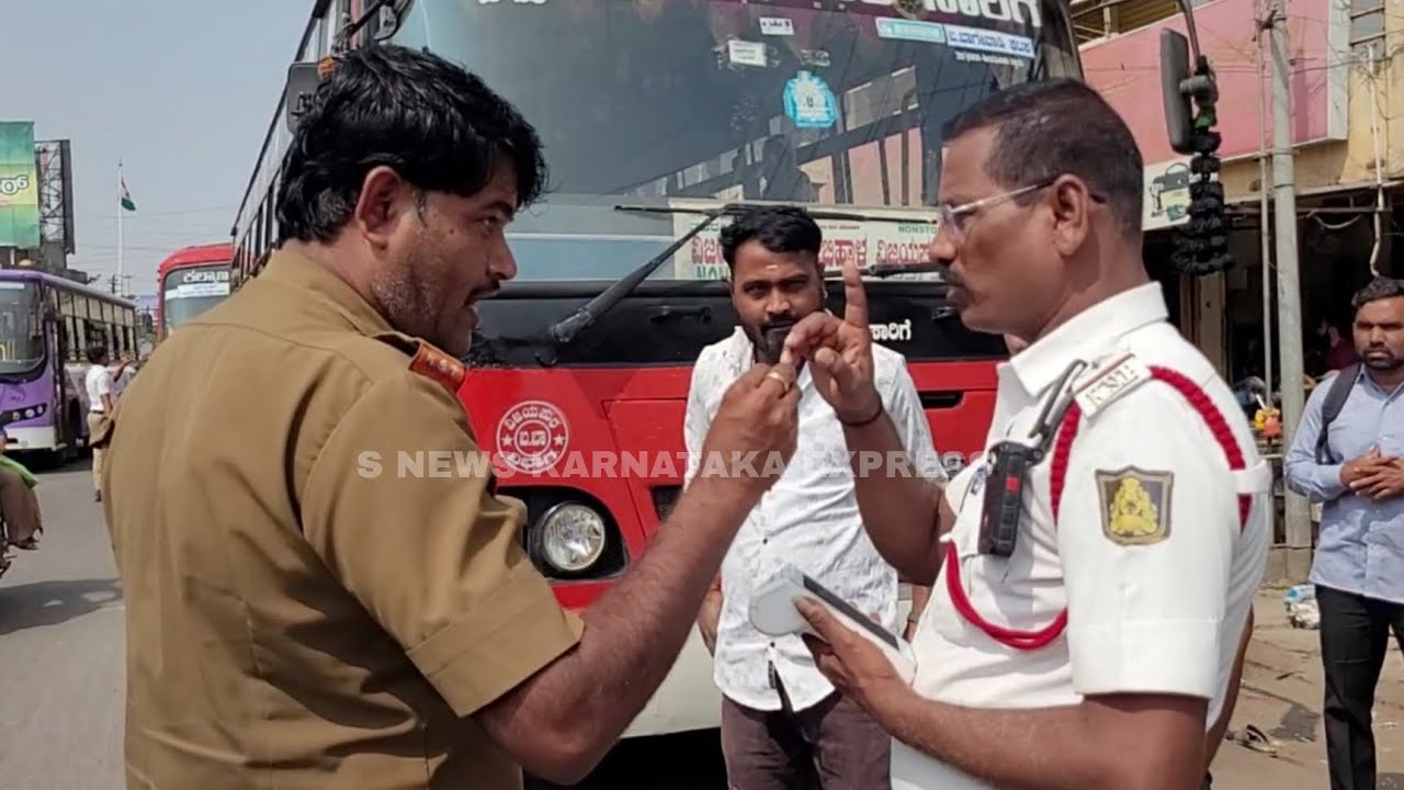 Столкновение между полицией и водителем автобуса KSRTC в Биджапуре 31.01.2026