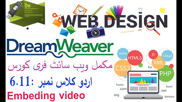 Embedding video | DreamWeaver Urdu Website Course | Class 6.11