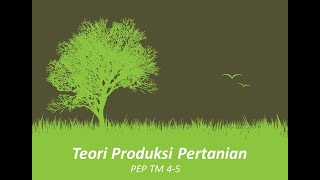 TEORI PRODUKSI (MK. Agriculture Economic) TEORI PRODUKSI (MK. Agriculture Economic)