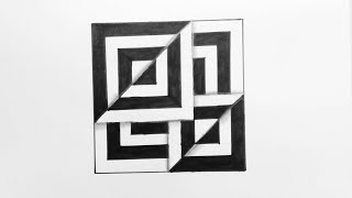 Anamorphic Illusion/OP Art Ideas/Optical Illusion Tutorial Step by Step/3D Art/obstacle drawing 🔥