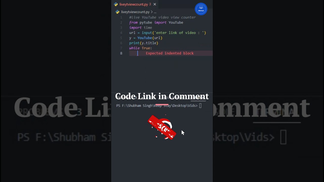 YouTube video live view counter using python 