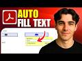 How To Auto Fill The Same Text In PDF Form In Adobe Acrobat Pro (Tutorial 2026)
