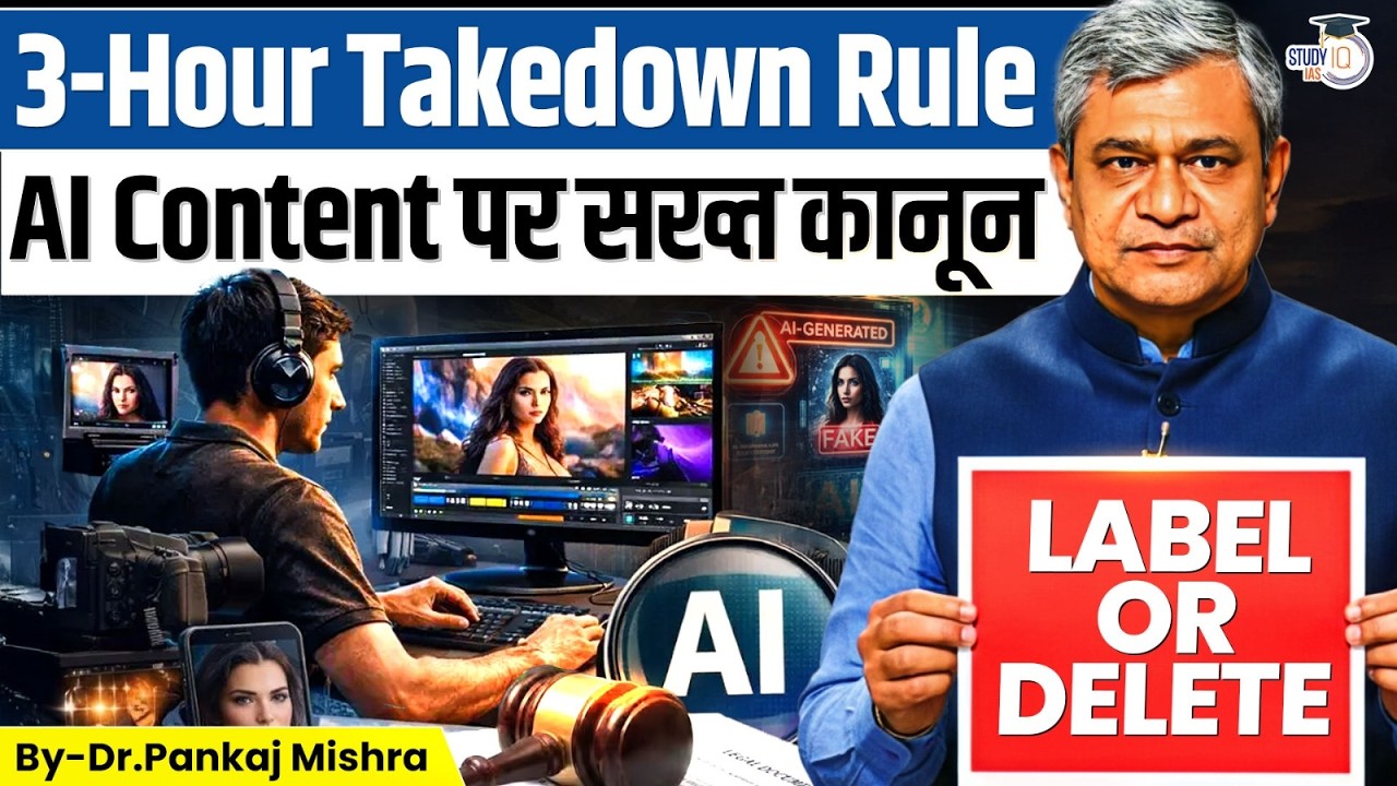 The Death of Digital Deception? India’s 3-Hour Rule on Deepfakes & AI | Dr. Pankaj Mishra | StudyIQ