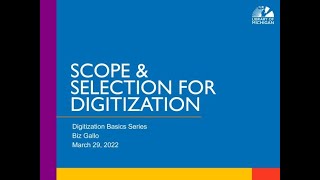Scope & Selection For Digitization with Biz Gallo