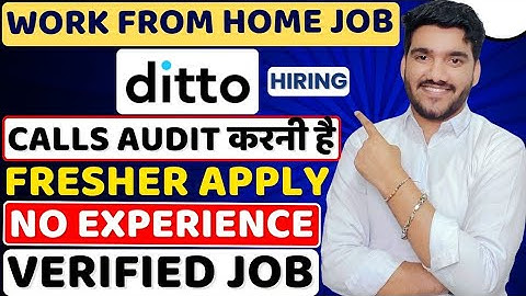 Ditto Work From Home Jobs 2025 | Online Jobs At Home | Verified Remote Jobs | WFH Jobs For Freshers