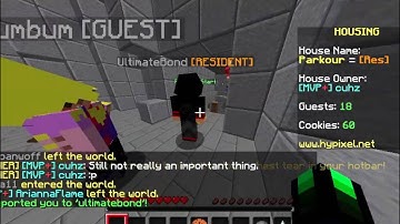UltimateBond fly hacking on Hypixel housing.