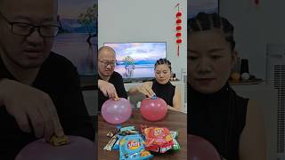 用气球制作玩具汽车保护壳挑战。欢乐夫妻。家庭互动娱乐。家庭游戏。 #超級放鬆 #funny #解压