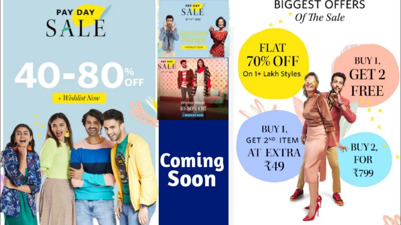 Myntra Pay Day Sale Myntra Offers Myntra buy 1 get 3 free Myntra Coupon Myntra Coupon